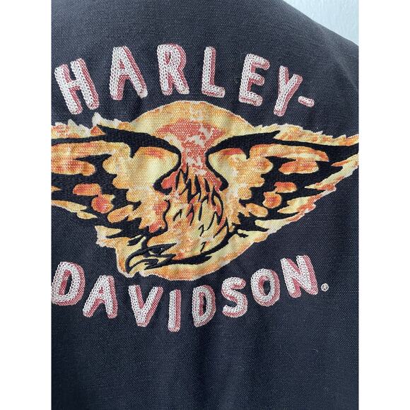 HARLEY DAVIDSON WOMENS RIDING JACKET * XL * BLACK EMBROIDERED MOTO JACKET - Picture 6 of 16